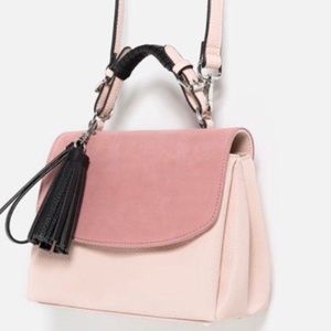 ZARA leather suede contrast city bag